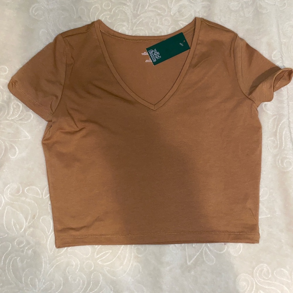 tan cropped top
